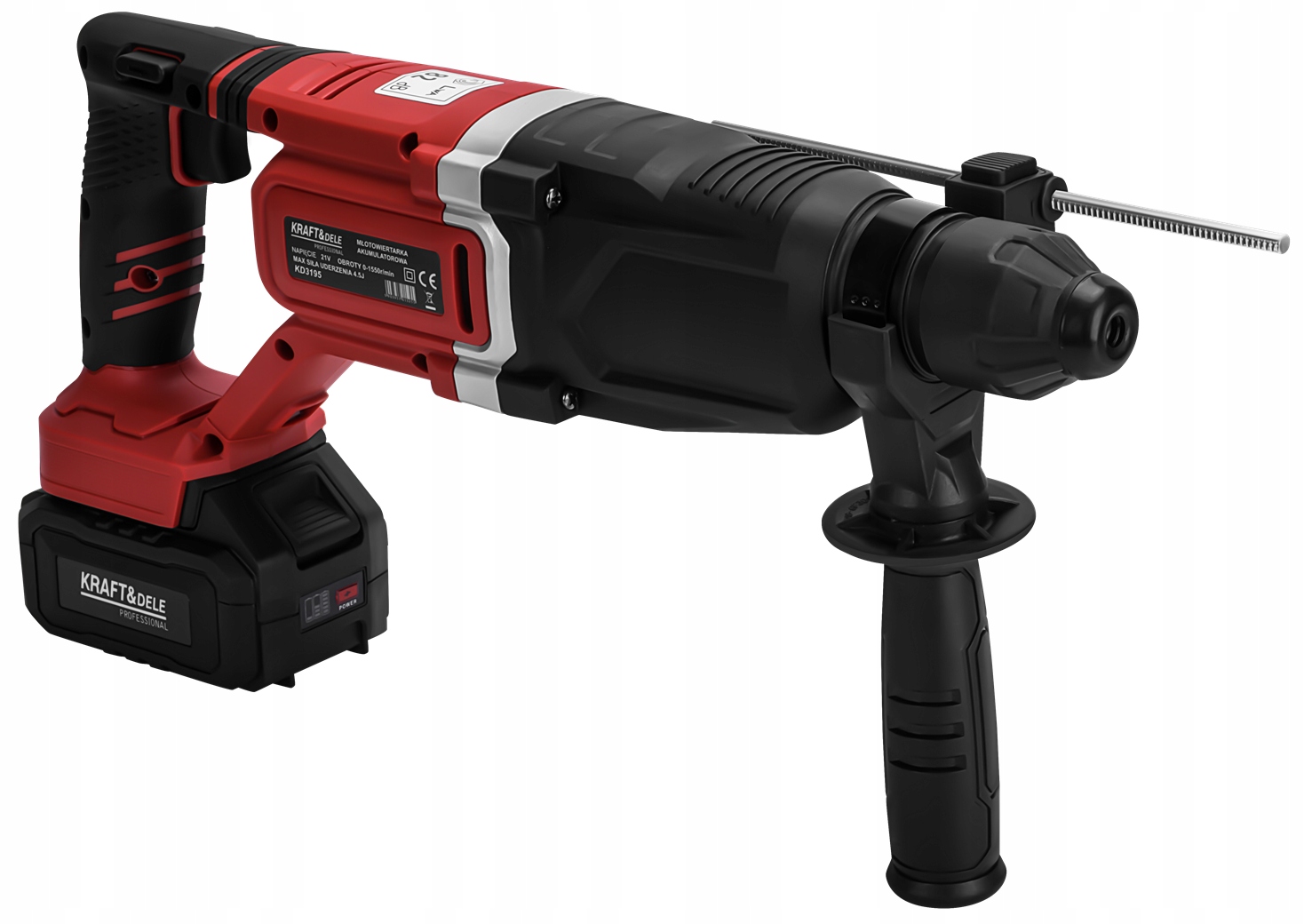 Młot Udarowy SDS Plus 1000W 4,5J Akumulatorowy 21V 2 x 4Ah 4,5J Kraft&Dele