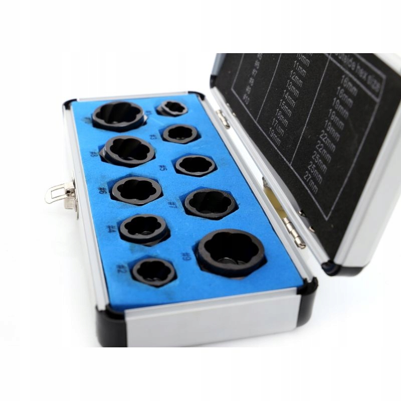 WYKRĘTAKI NASADKI DO ZERWANYCH USZKODZONYCH ŚRUB WALIZKA 10 SZT KRAFT&DELE