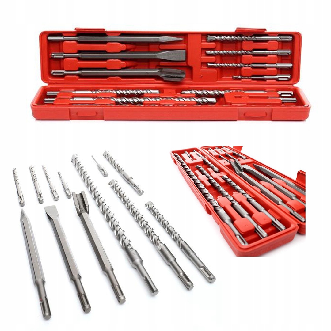 Zestaw 9 Wierteł S4 + 3 Dłuta SDS+ Kraft&Dele