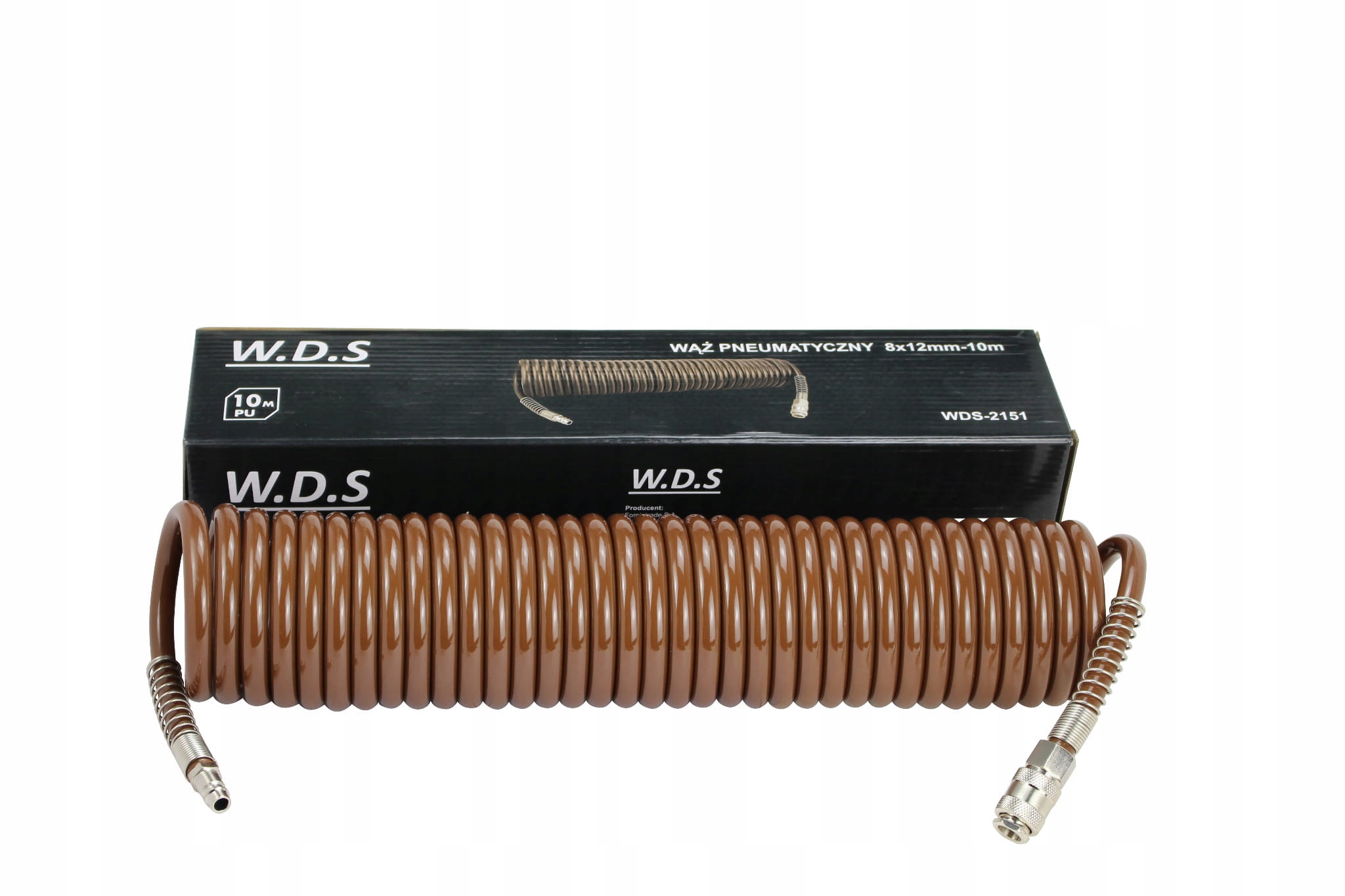 Wąż Spiralny Pneumatyczny do Kompresora 8x12 mm 10 m 8 Bar Kraft&Dele