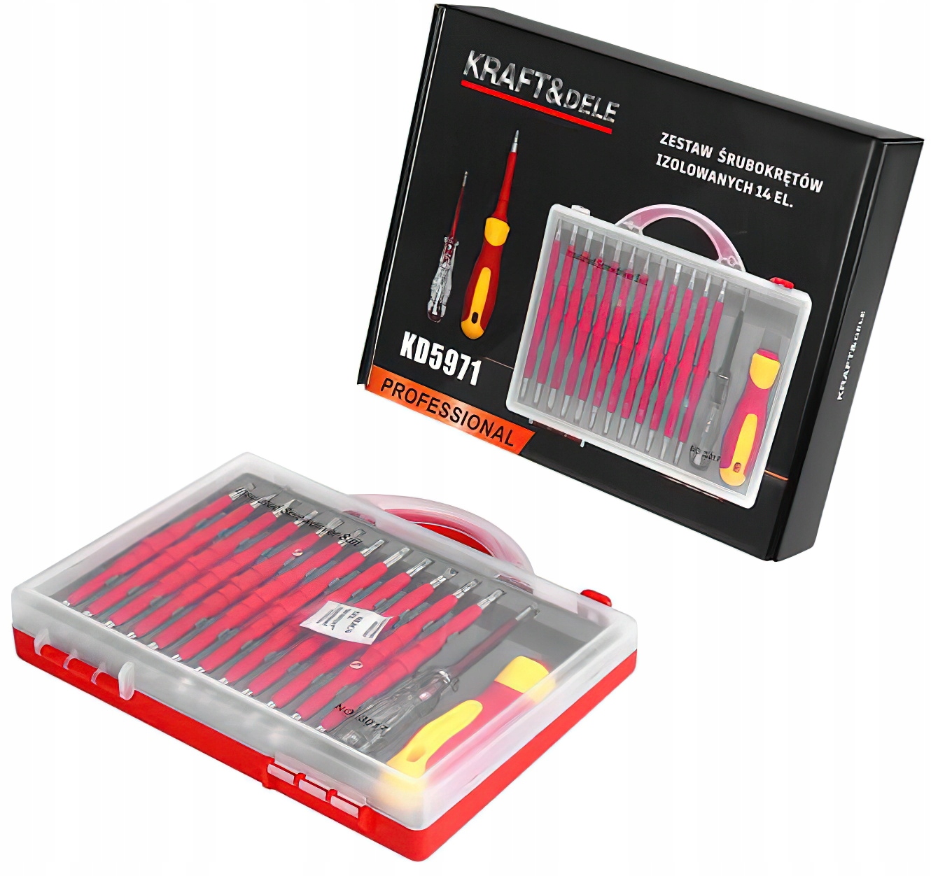 Zestaw Śrubokrętów Izolowanych Elektrycznych Dwustronny 14 Elem. Kraft&Dele
