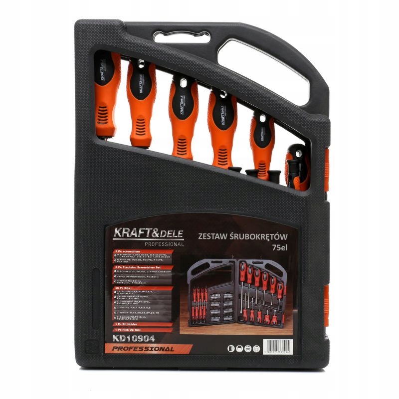 Zestaw Wkrętaków Śrubokrętów z Bitami Kraft&Dele 75 Elementów