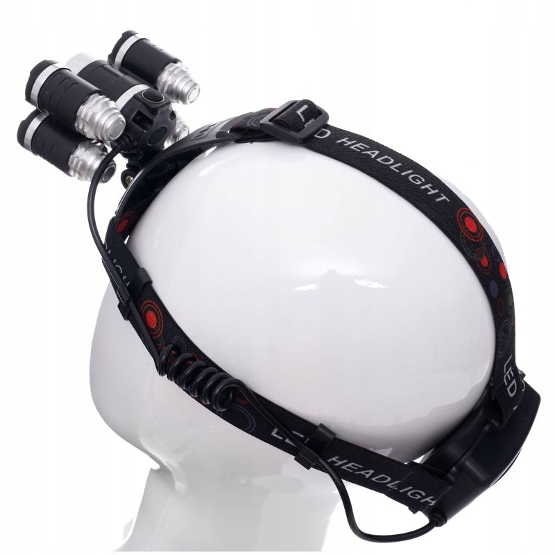 LATARKA CZOŁOWA CZOŁÓWKA LAMPKA T6 LED AKUMULATOROWA 5 DIOD KD1247