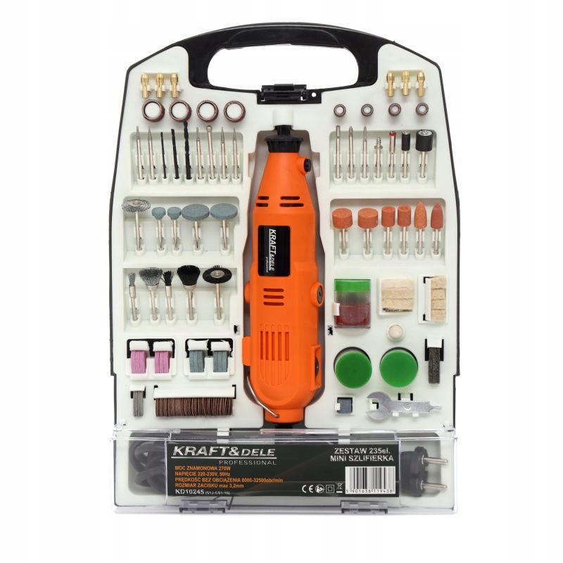 MULTISZLIFIERKA MINI-SZLIFIERKA ZESTAW 235 el.