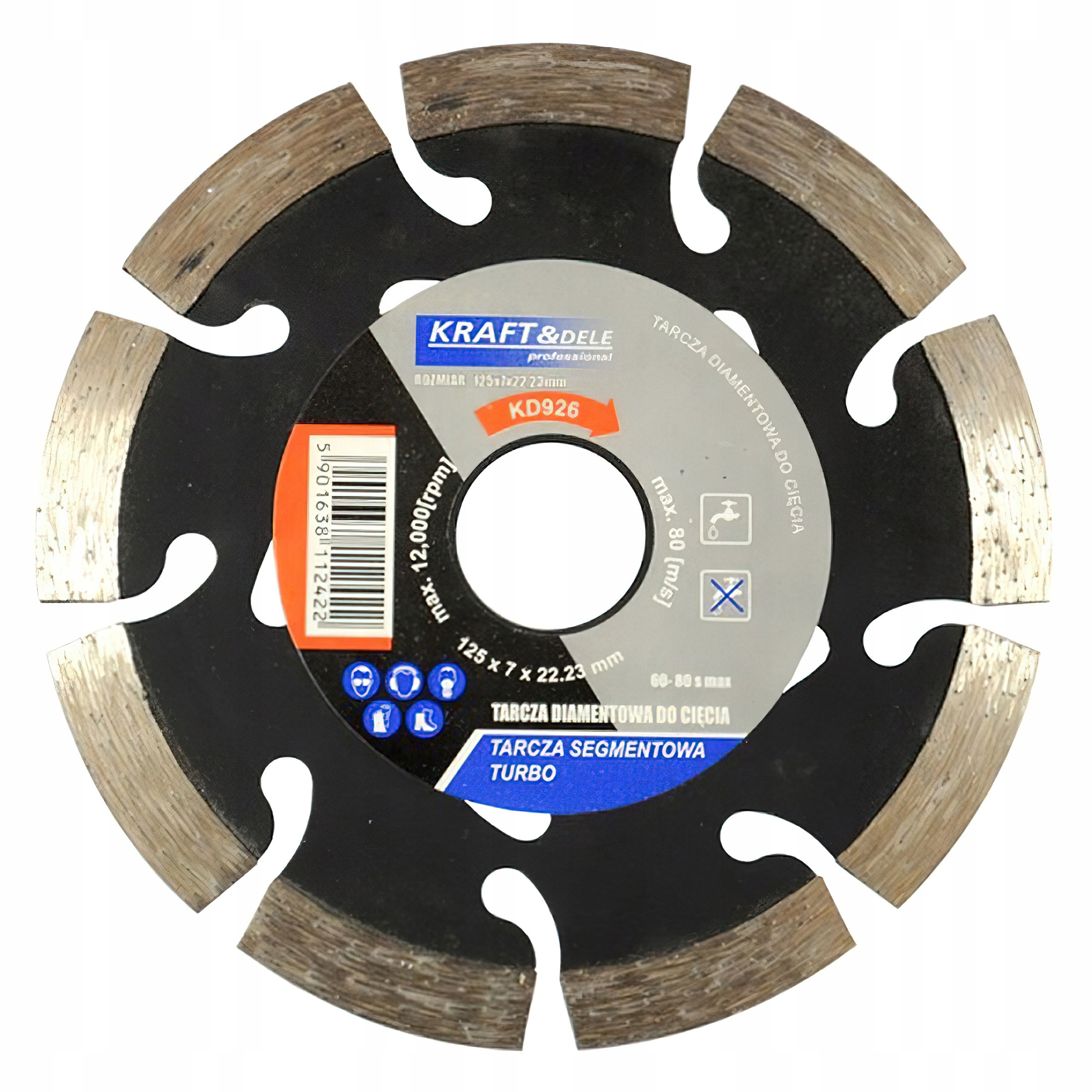 Tarcza Diamentowa Segmentowa do Ciecia Turbo 125x7x22,23 mm Kraft&Dele