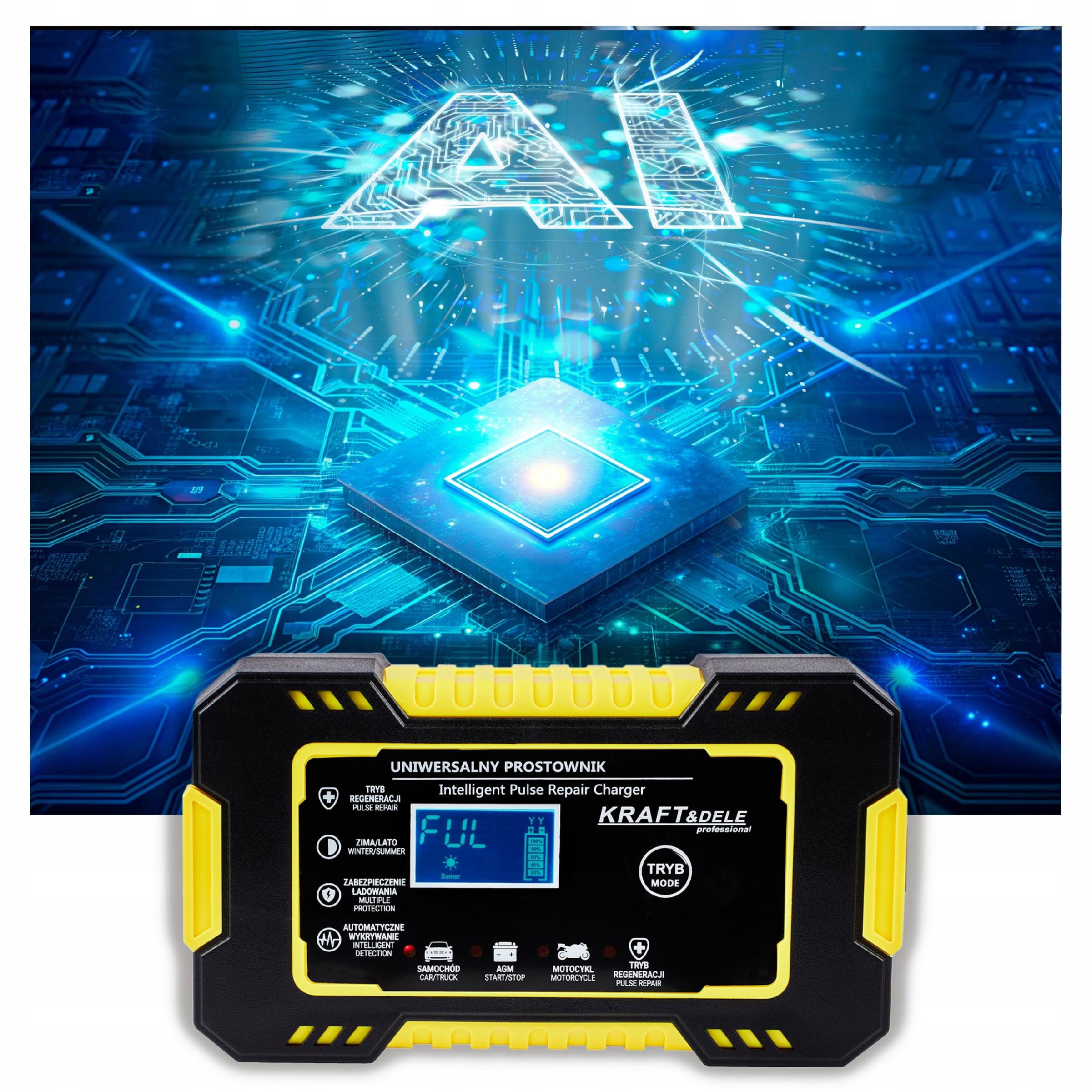 PROSTOWNIK AKUMULATOROWY AUTOMATYCZNY FUNKCJA NAPRAWY 12/24V ŁADOWARKA 10A