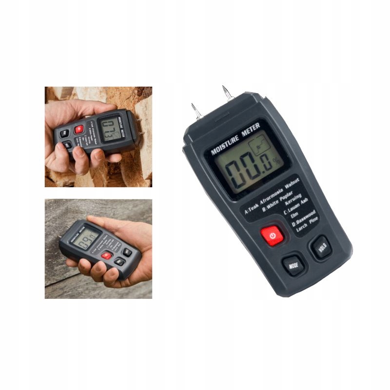 Miernik Tester Wilgotności Drewna LCD Kraft&Dele