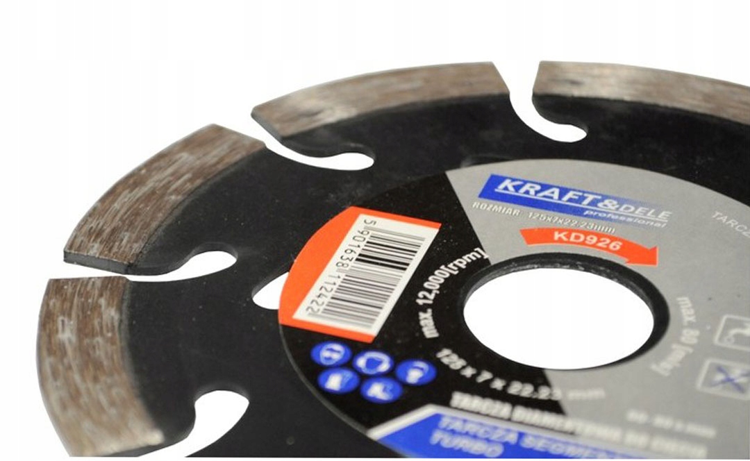 Tarcza Diamentowa Segmentowa do Ciecia Turbo 125x7x22,23 mm Kraft&Dele