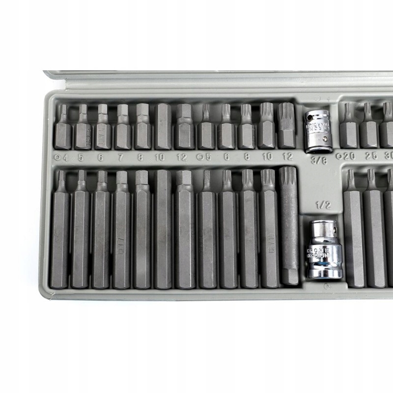 BITY ZESTAW BITÓW HEX TORX SPLINE IMBUS 40EL. CR-V KLUCZE WALIZKA KD10219