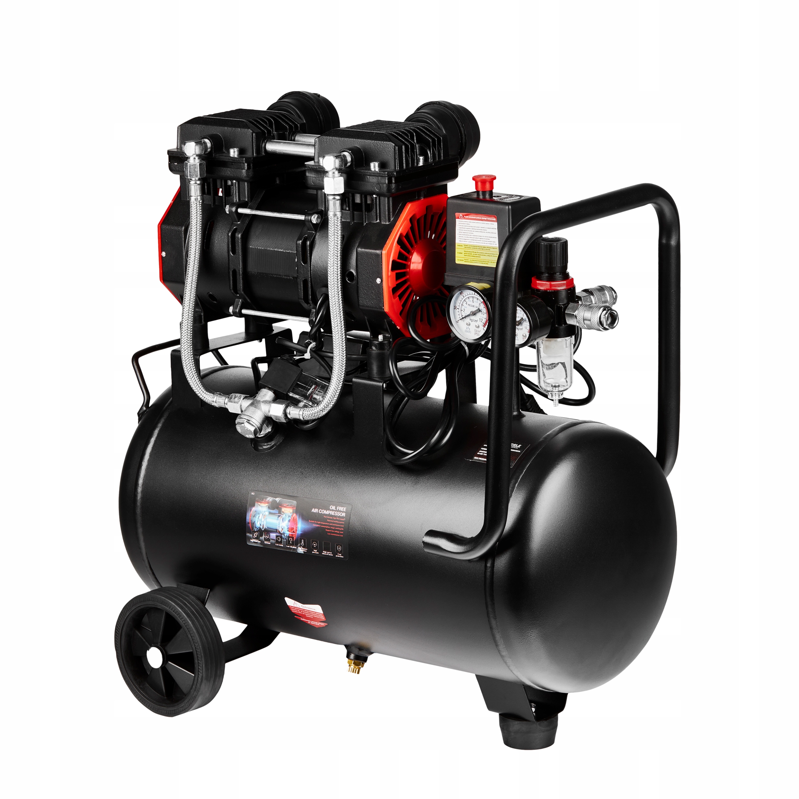 Kompresor Bezolejowy Kraft&Dele 8 Bar 24L 1390W 2800 obr/min.