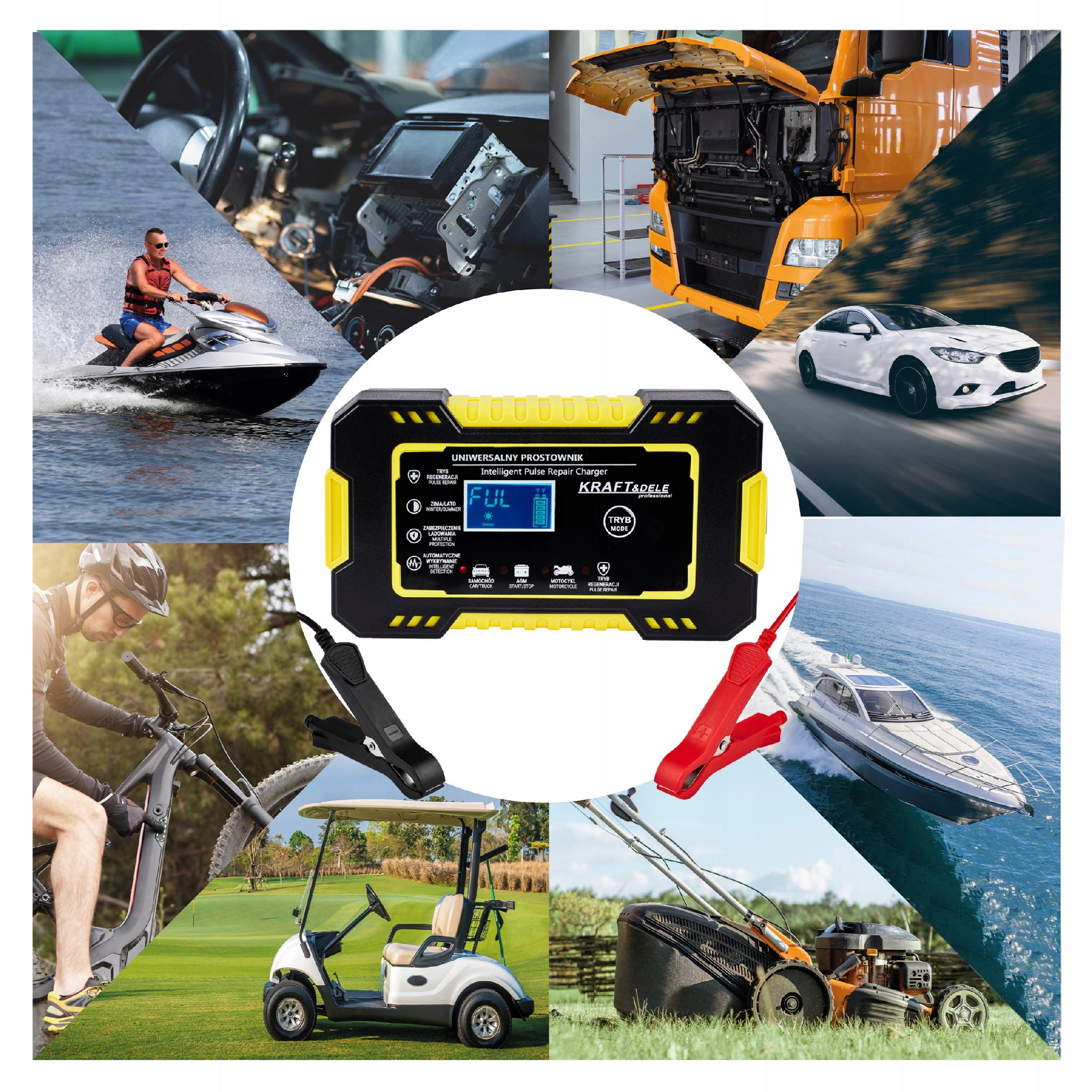 PROSTOWNIK AKUMULATOROWY AUTOMATYCZNY FUNKCJA NAPRAWY 12/24V ŁADOWARKA 10A