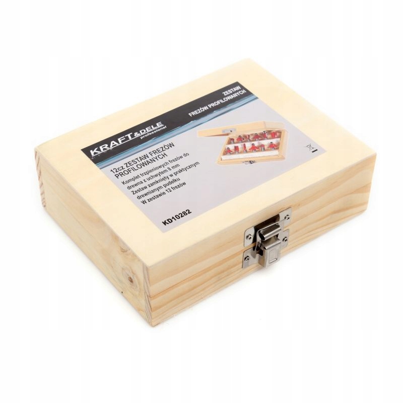 Zestaw Frezów do Drewna Trzpieniowy 12 sztuk elementów Kraft&Dele