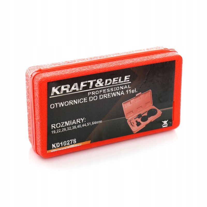Otwornice do Drewna 11 el. Stal Węglowa Kraft&Dele 64 mm