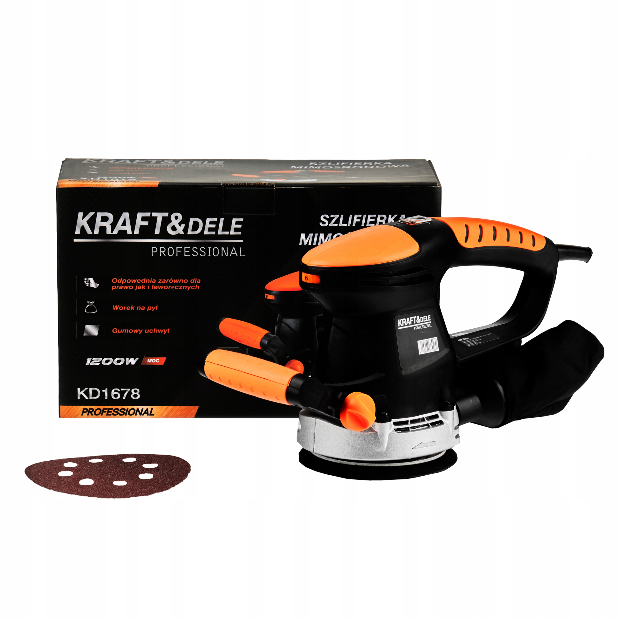 Szlifierka Mimośrodowa Sieciowa Kraft&Dele 1200 W 230 V 14.000 obr/min