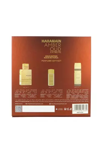 Zestaw Al Haramain Amber Oud Gold Edition Extreme Perfumes Extrait de Parfum 75ml + Extrait de Parfum 30ml + Deodorant Body Spray 200ml miniatura