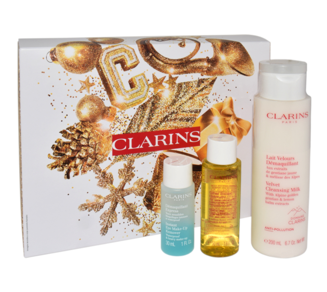 Zestaw Clarins Velvet Clensing Milk 200ml + Instant Eye Make-Up Remover 30ml + Hydrating Toning Lotion 50ml
