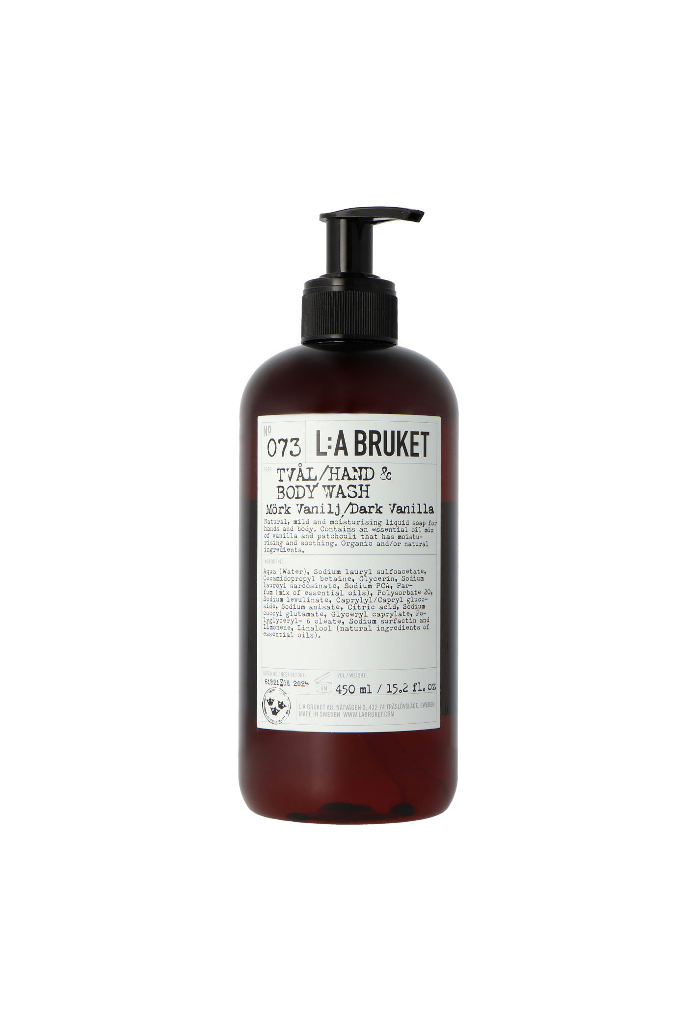 L:A Bruket 073 Dark Vanilla Hand & Body Wash 450ml