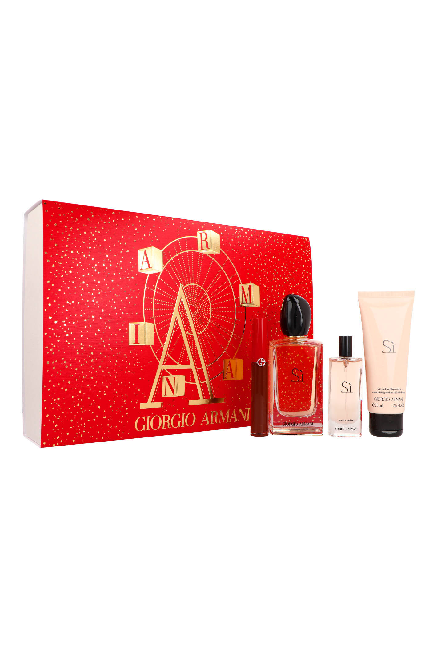 Zdjęcie produktu Zestaw Armani Si Edp 100ml + Edp 15ml + Body lotion 75ml + Liquid Lip Maestro 209 6,5ml