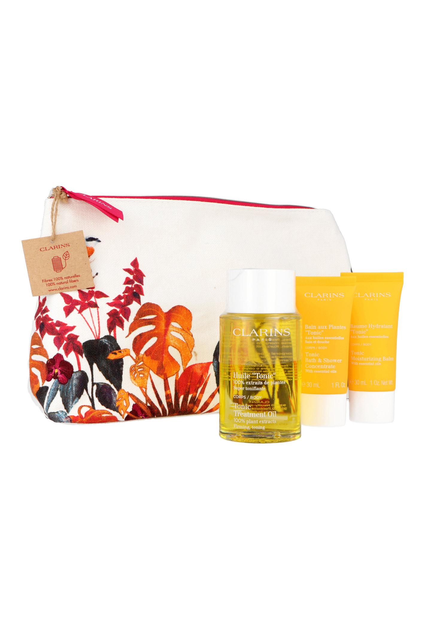 Zestaw Clarins Tonic Treatment Oil 100ml + Tonic Bath Shower Concentrate 30ml + Tonoc Moisturizing Balm 30ml