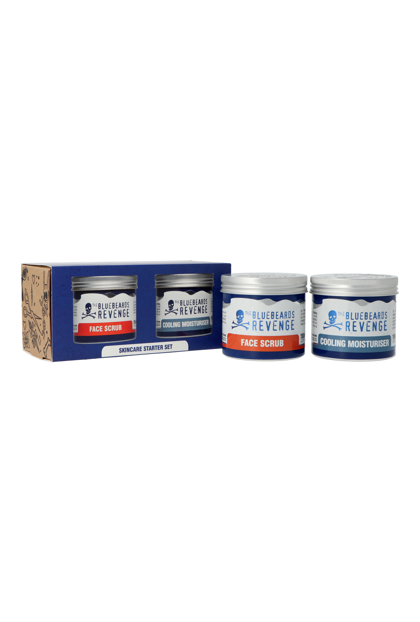 Zestaw The Bluebeards Revenge Skincare Starter Face Scrub 150ml + Cooling Moisturizer 150ml