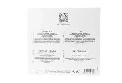 Zestaw Paco Rabanne Miniatures Collection: Lady Million Edp 10ml + Olympea Edp 10ml + Lady Million Fabulous Intense Edp 10ml + Olympea Blossom Edp 10ml miniatura