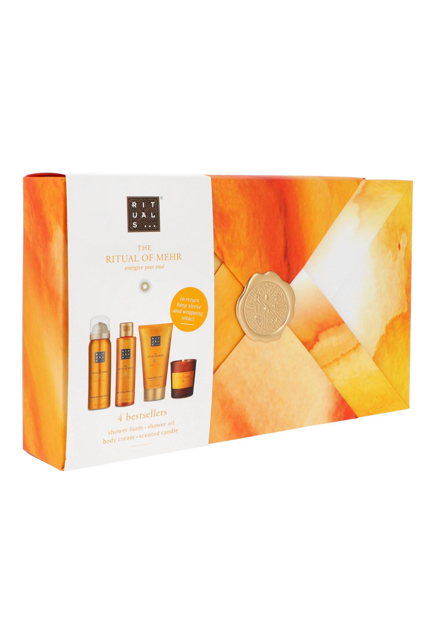 Zestaw Rituals The Rituals Of Mehr Small Foaming Shower Gel 50ml + Shower Oil 75ml + Body Cream 70ml + Scented Candle 25g