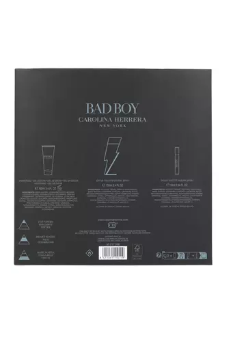Zestaw Carolina Herrera Bad Boy Edt 100ml + Shower Gel 100ml + Edt 10ml miniatura