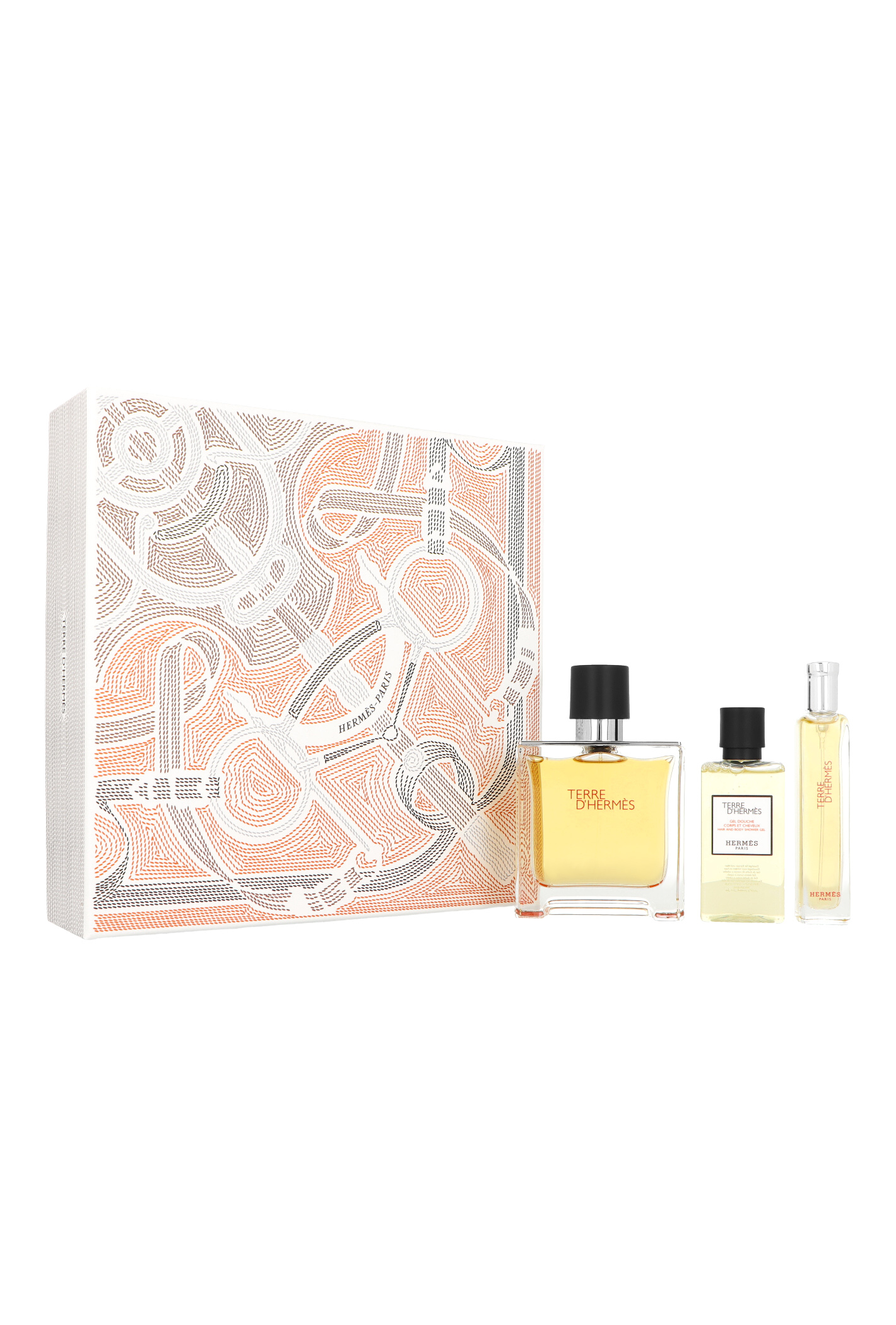 Zestaw Hermes Terre D`Hermes Pure Perfume 75ml + Pure Perfume 15ml + Shower Gel 40ml