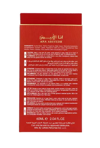 Lattafa Ana Abiyedh Scarlet Edp 60ml miniatura