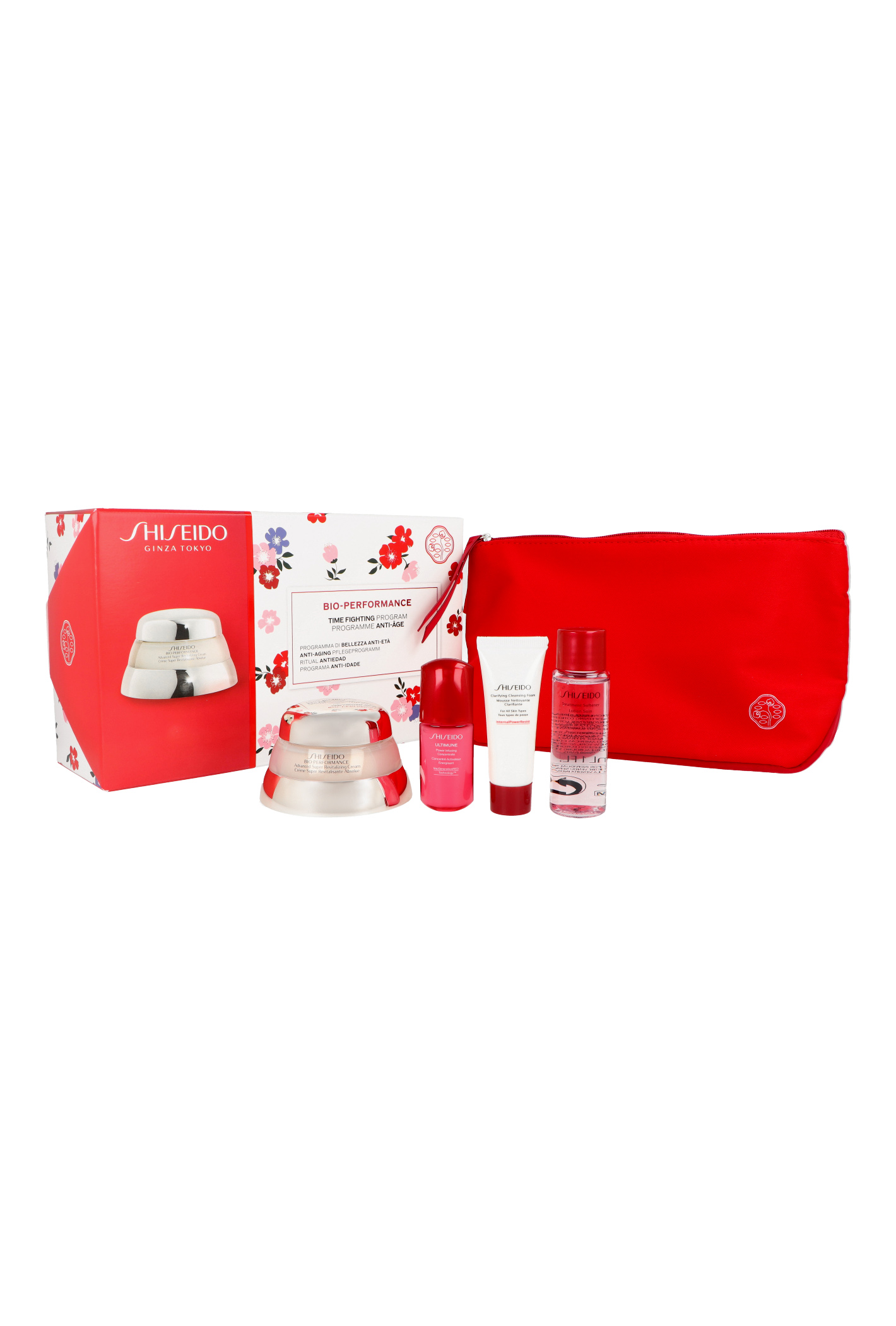 Zestaw Shiseido Bio-Performance Time Fighting Program Advanced Super Revitalizing Cream 50ml + Clarifying Foam 15ml + Treatment Softener 30ml + Ultimune Power Infusing Concentrate 10ml
