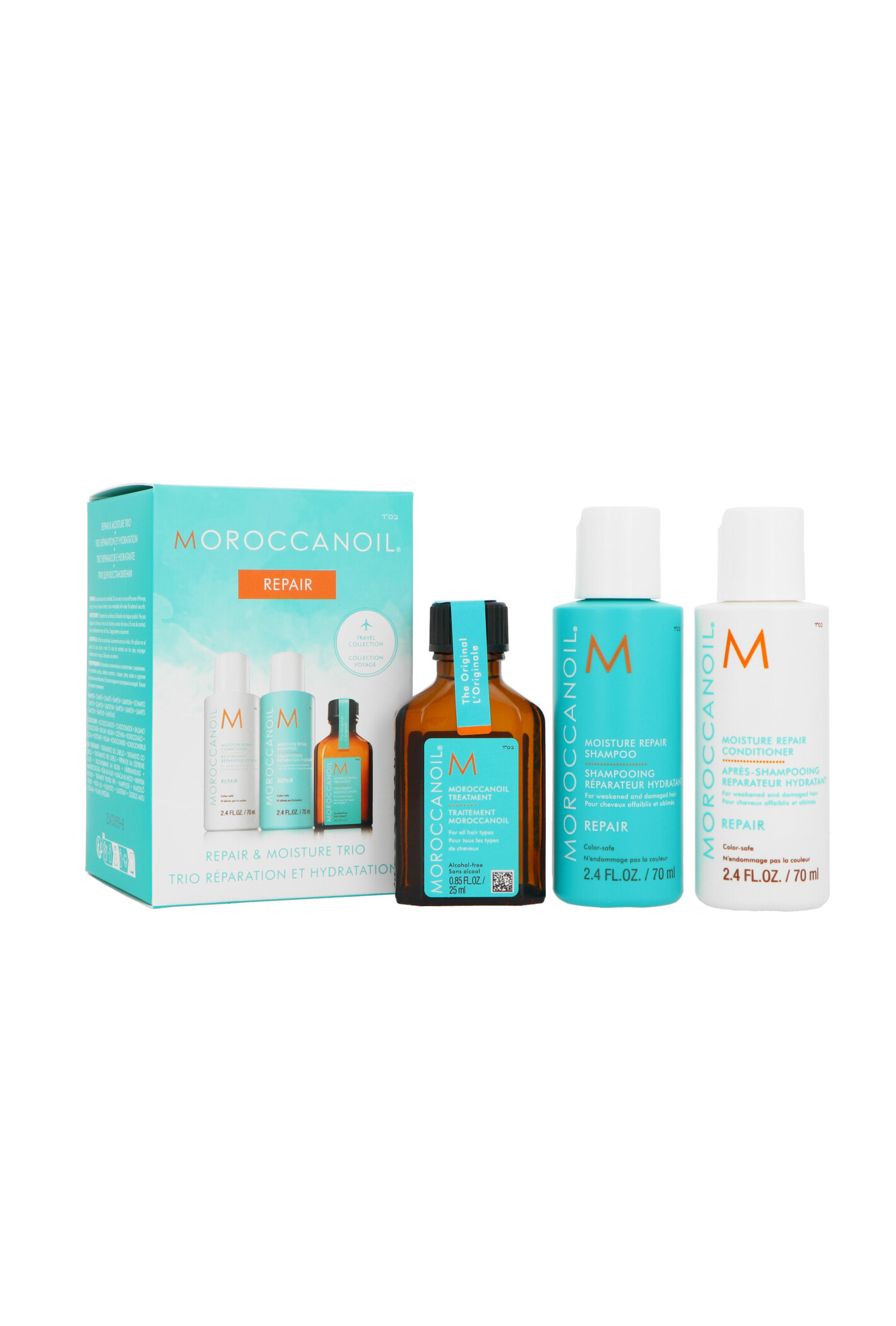 Zestaw Moroccanoil Hair Moisture Repair Trio Shampoo 70ml + Conditioner 70ml + Treatment 25ml