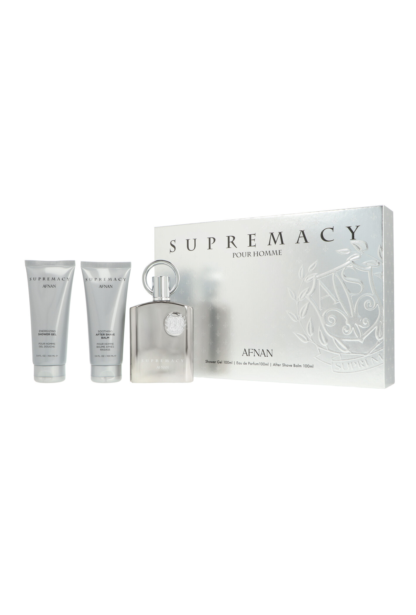 Zestaw Afnan Supremacy Silver Edp 100ml + Shower Gel 100ml + After Shave Balm 100ml