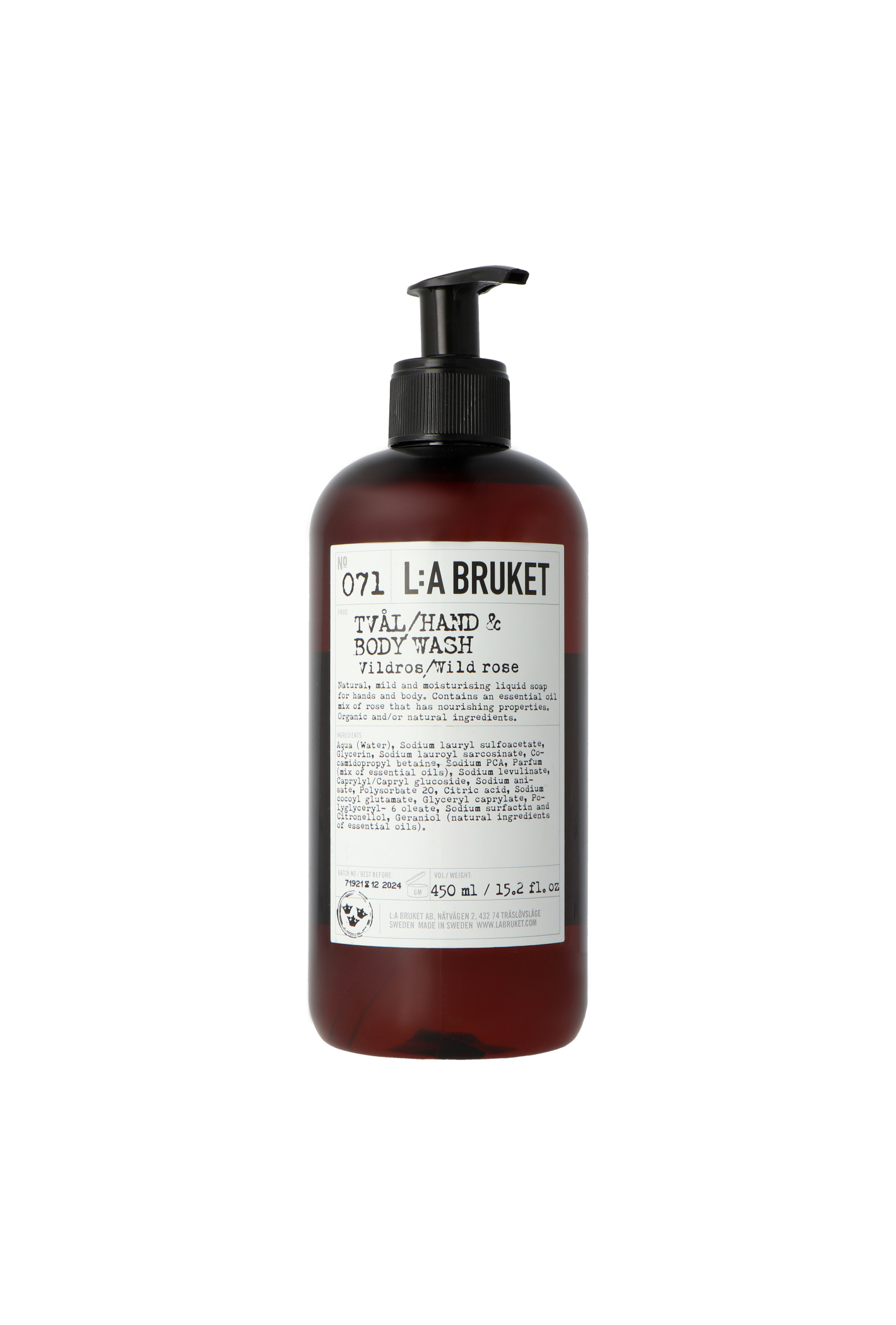 L:A Bruket 071 Wild Rose Hand & Body Wash 450ml