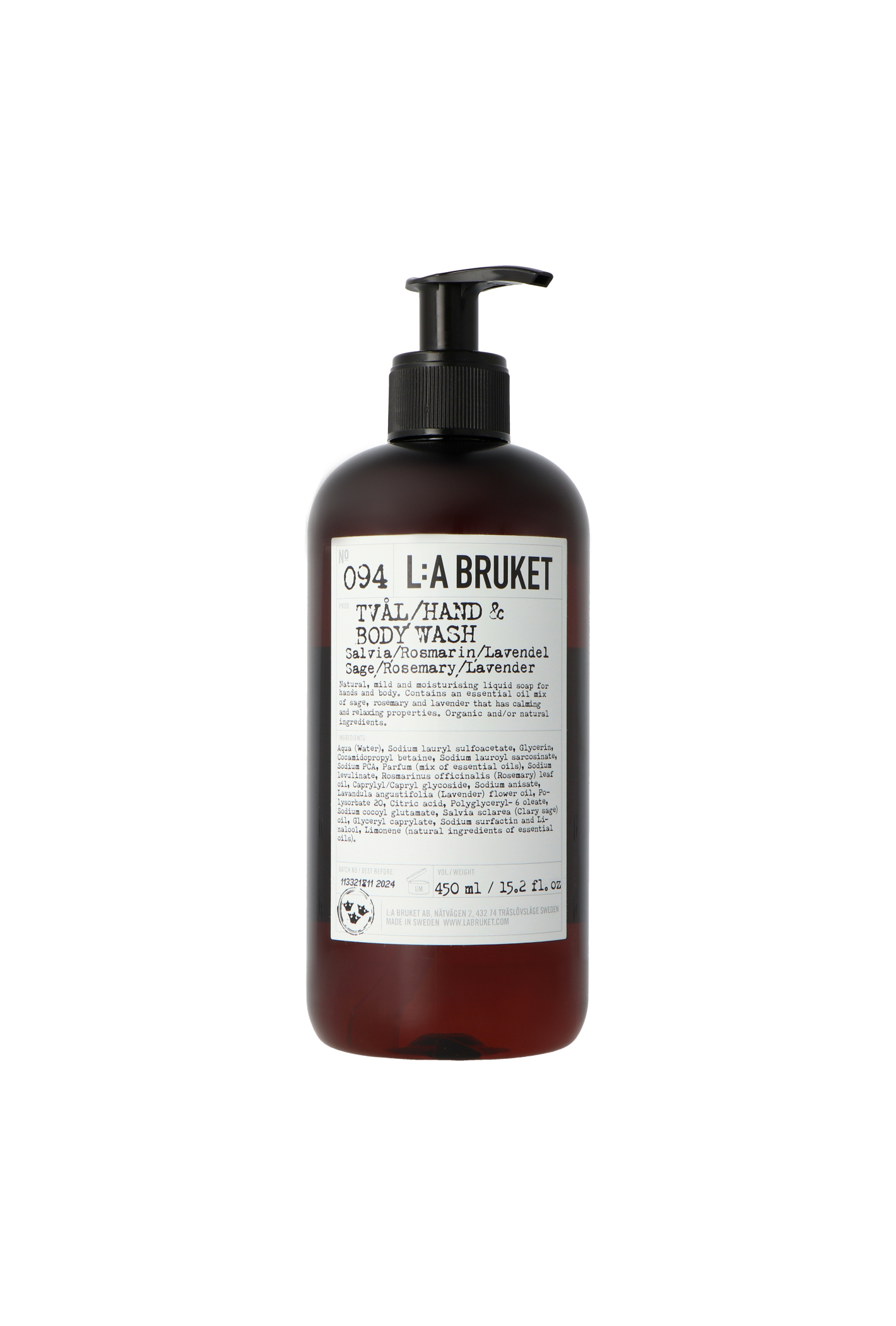 L:A Bruket 094 Sage/Rosemary/Lavender Hand & Body Wash 450ml