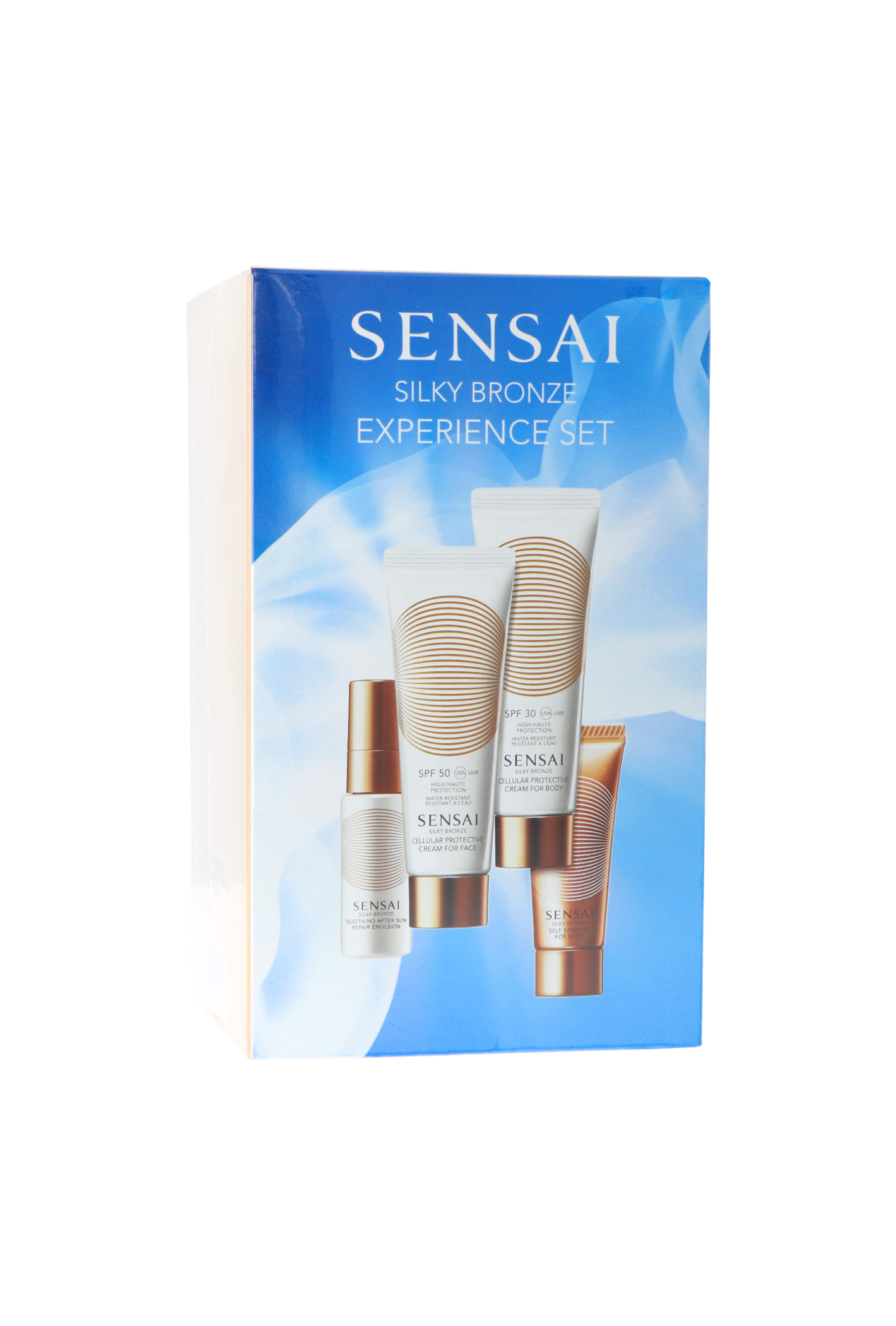 Zestaw Sensai Silky Bronze Experience Protect Cream Face 50ml + Protect Cream Body 50ml + After Sun Emulsion 20ml + Self Tanning Body 20ml