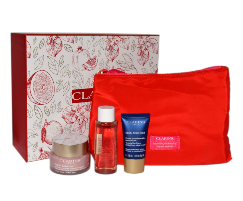 Zestaw Clarins Multi-Active Day Cream 50ml + Multi Active Night Cream 15ml + Cleansing Micellar Water 50ml