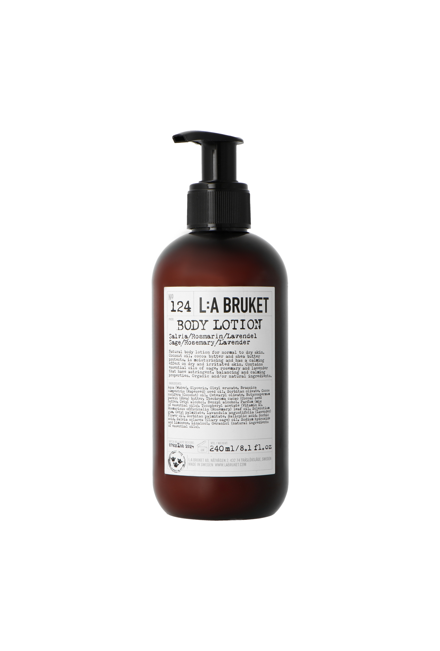L:A Bruket 124 Sage/Rosemary/Lavender Body Lotion 240ml