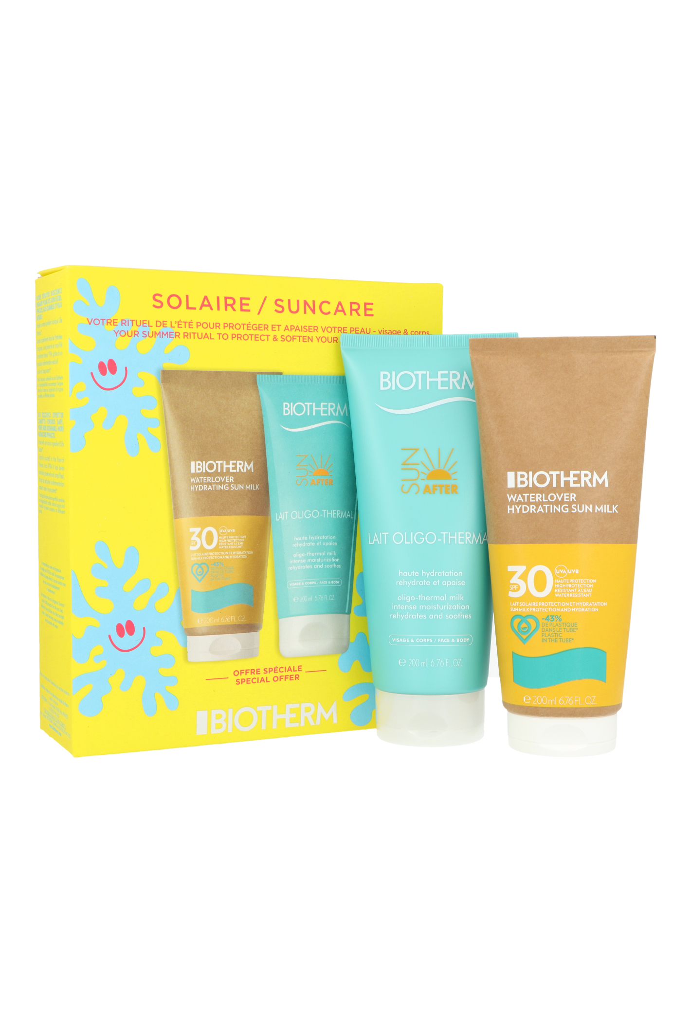 Zdjęcie produktu Zestaw Biotherm Suncare Waterlover Hydrating Sun Milk SPF30 200ml + Sun After Oligo-Thermal Milk 200ml