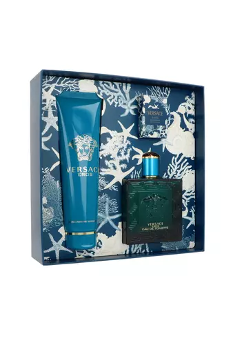 Zestaw Versace Eros Edt 100ml + Shower Gel 150ml + Edt 5ml miniatura