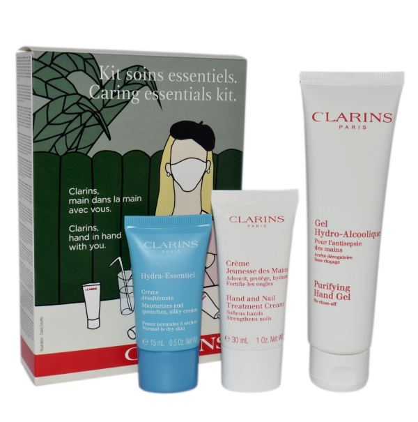Zestaw Clarins Purifying Hand Gel 100ml + Hand Treatment Cream 30ml + Hydra Essentiel Cream 15ml