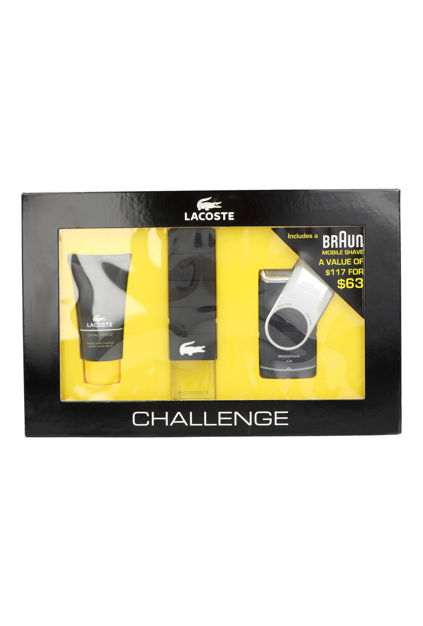 Zestaw Lacoste Challenge Edt 90ml + After Shave Balm 75ml + Shaver Machine