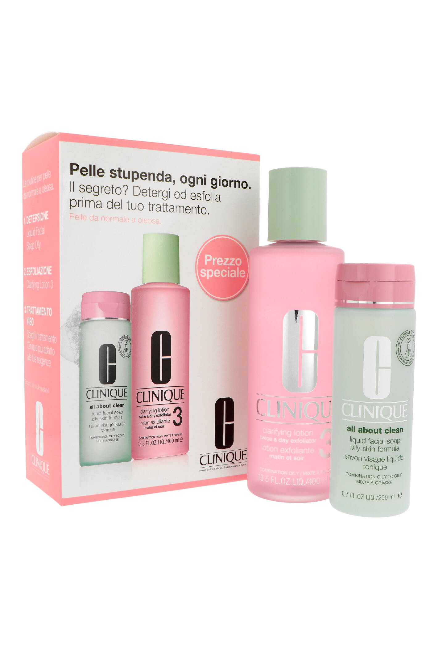 Zestaw Clinique Clarifying Lotion 3 400ml + All About Clean Liquid Facial Soap 200ml