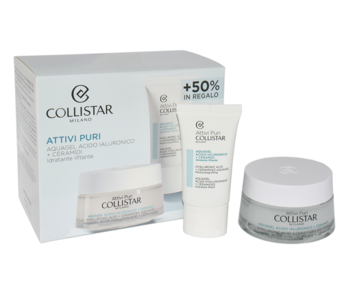 Zestaw Collistar Attivi Puri Hyaluronic Acid+Ceramides AquaGel 50ml + Hyaluronic Acid+Ceramides AquaGel Moisturizng Lifting 25ml