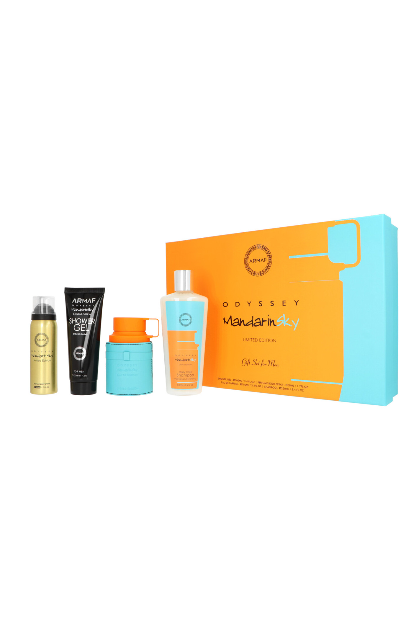 Zestaw Armaf Odyssey Mandarine Sky Edp 100ml + Perfume Body Spray 50ml + Shower Gel 100ml + Shampoo 100ml