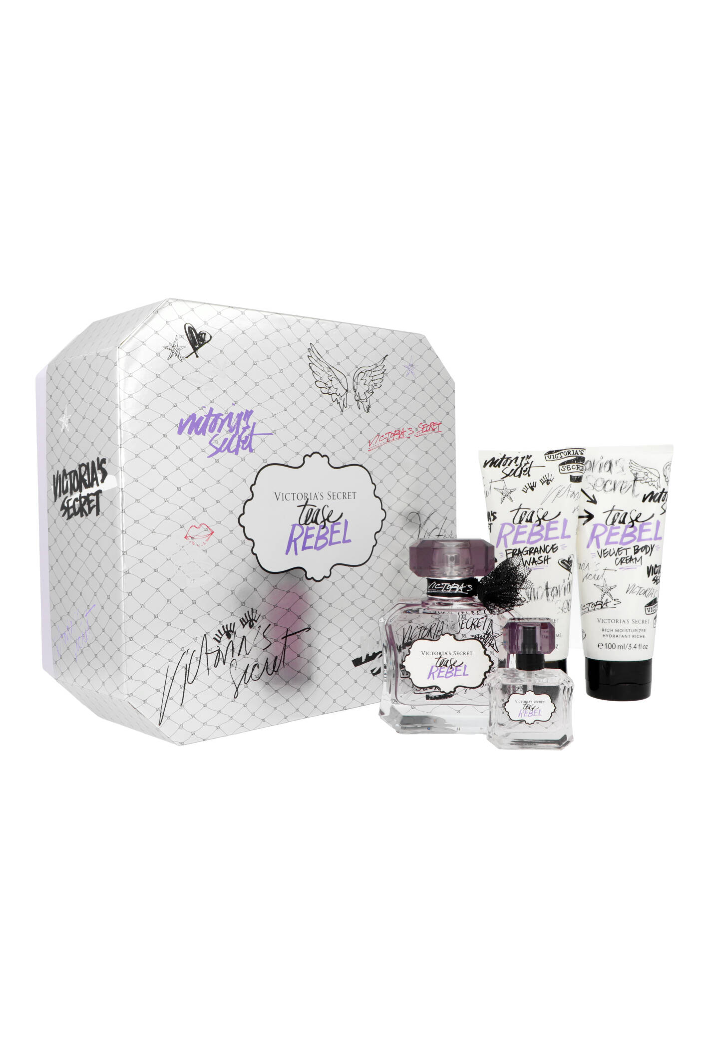 Zestaw Victoria`s Secret Tease Rebel Edp 50ml + Edp 7,5ml + Body Lotion 100ml + Wash Gel 100ml