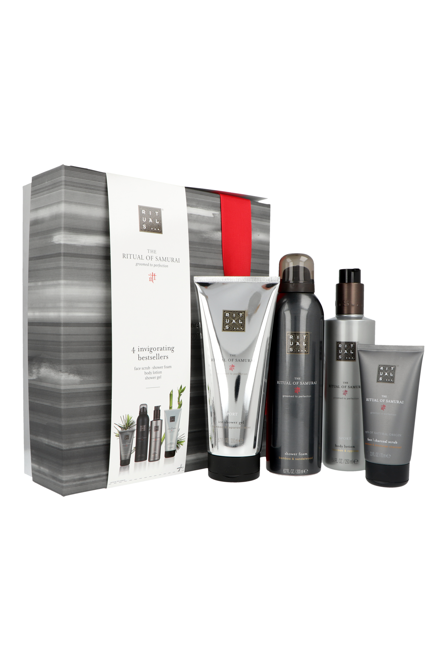 Zestaw Rituals The Ritual Of Samurai Foamnig Shower Gel 200ml + Ice Shower Gel 200ml + Body Cream 250ml + Face Scrub 70ml