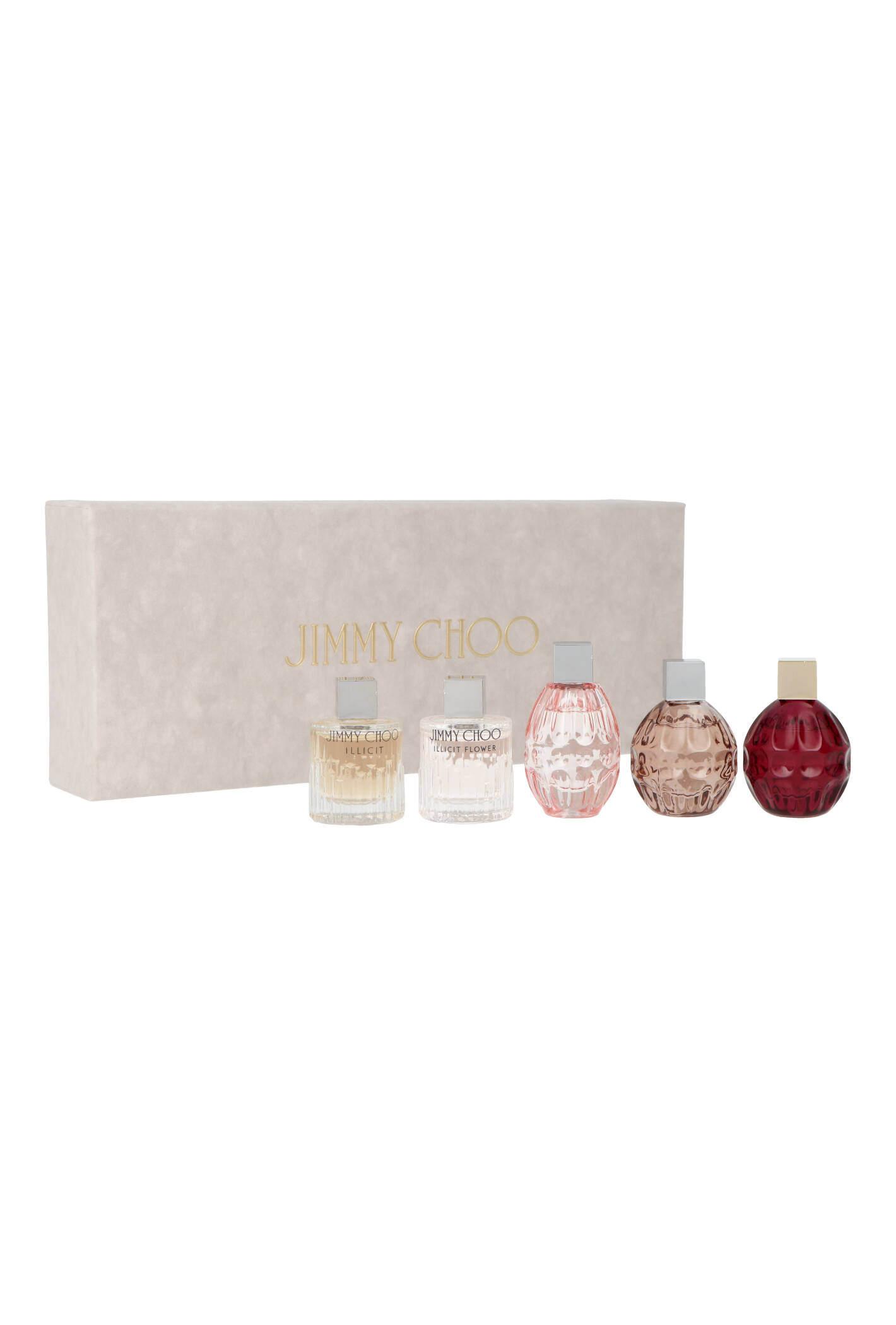 Zestaw Jimmy Choo Miniatures Colection: Fever Edp 4,5ml + Illicit Edp 4,5ml + Jimmy Choo Edp 4,5ml + Illicit Flower Edt 4,5ml+ L`Eau Edt 4,5ml