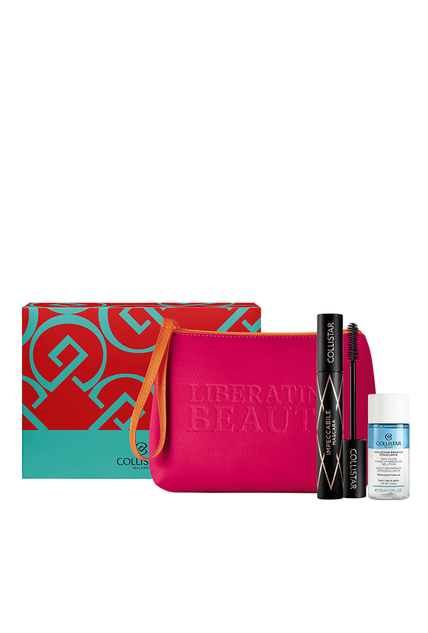 Zestaw Collistar Impeccabile Mascara + Mini Two - Phase Make - Up Remover 35ml + Pouch
