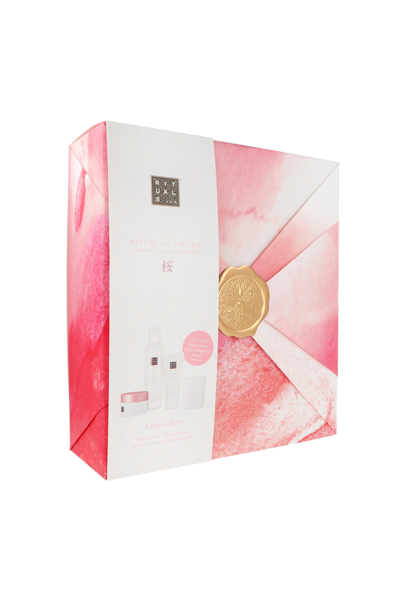 Zestaw Rituals The Ritual Of Sakura Foaming Shower Gel 200ml + Body Cream 100ml + Body Scrub 125g + Scented Candle 140g