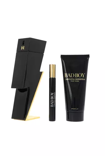 Zestaw Carolina Herrera Bad Boy Edt 100ml + Shower Gel 100ml + Edt 10ml miniatura